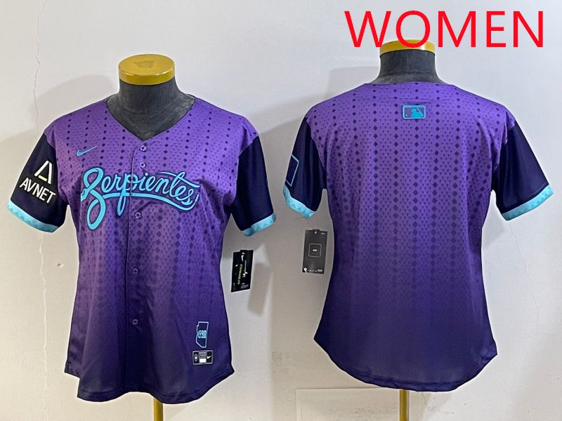 Women 2025 Arizona Diamondback Blank Purple Joint Name Nike MLB Jersey style 1->women mlb jersey->Women Jersey